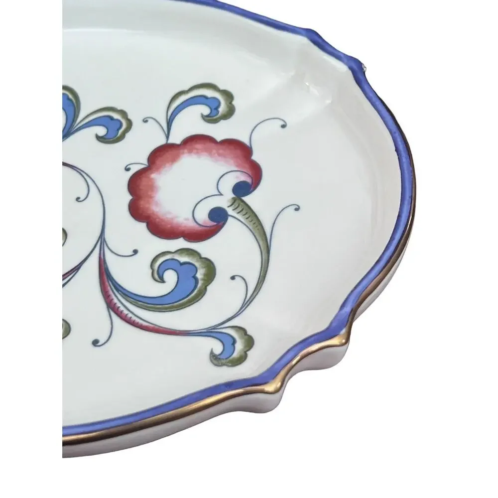 Italian Earthenware Floral Ceramic Glazed Handpainted Serving Dish Platter Italy